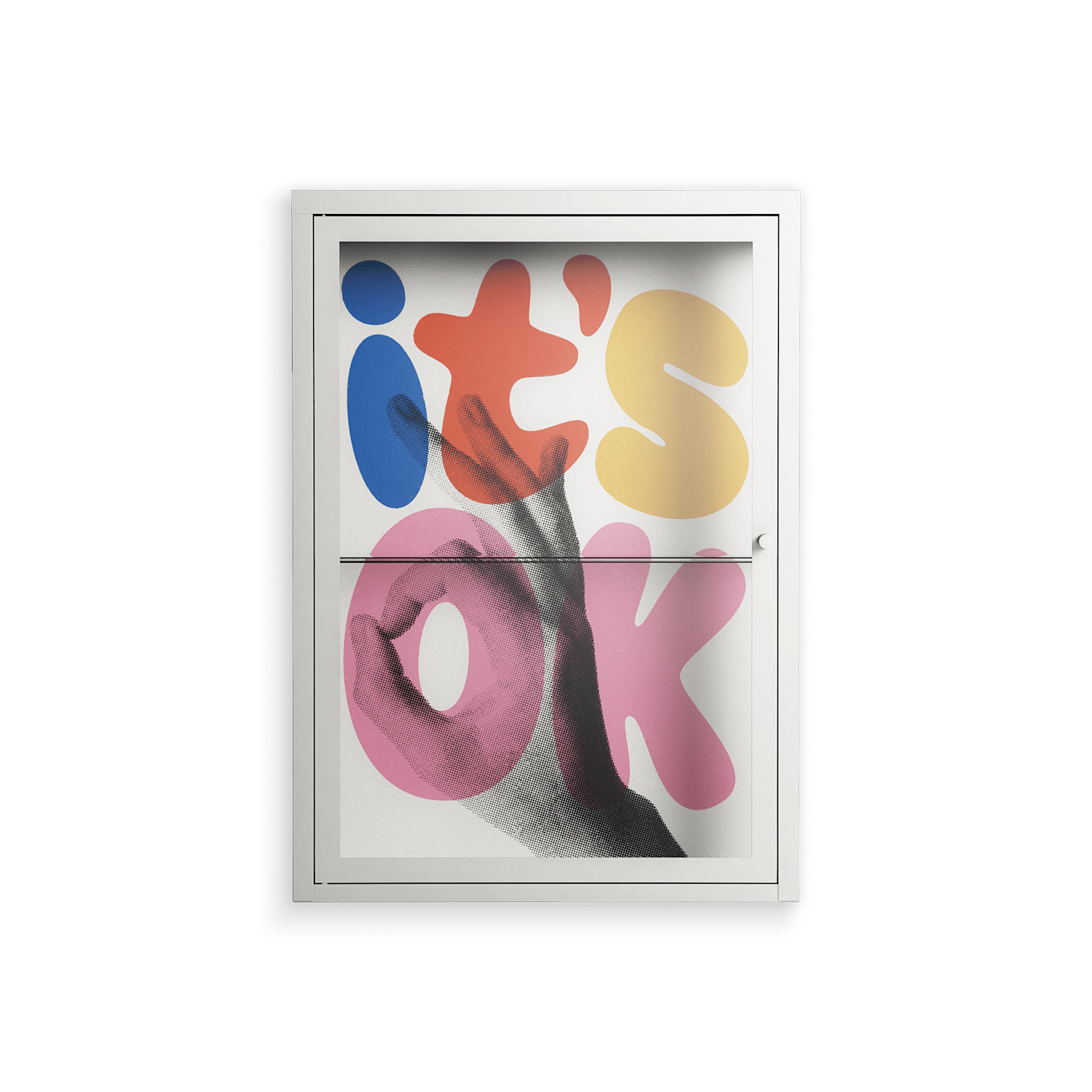 Its Ok - Wall Cabinet - Vratislav Pecka - Chalk - Clear glass