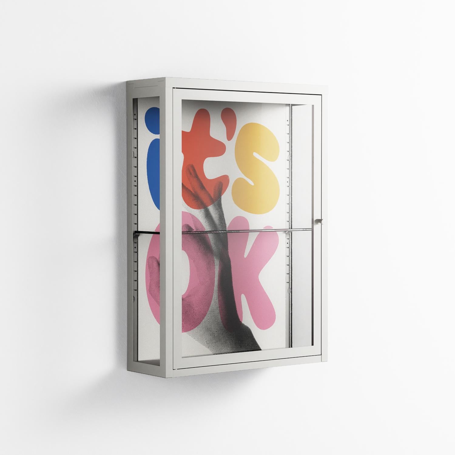 Its Ok - Wall Cabinet - Vratislav Pecka - Chalk - Clear glass