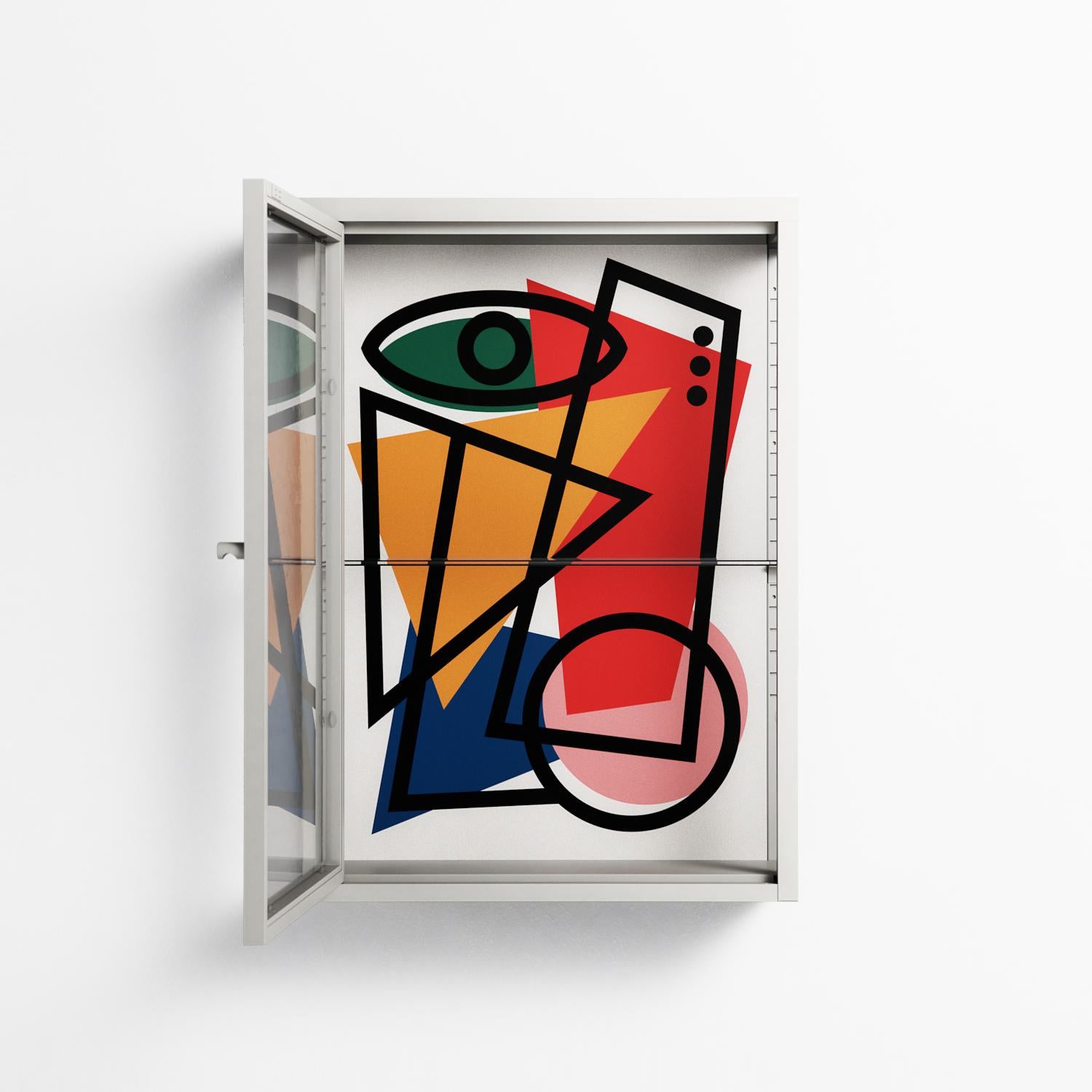 Misplaced - Wall Cabinet - Vratislav Pecka - Chalk - Clear glass