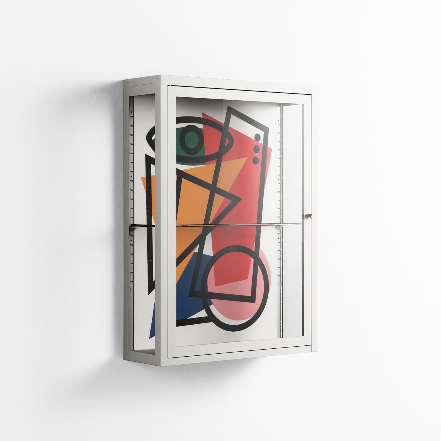 Misplaced - Wall Cabinet - Vratislav Pecka - Chalk - Clear glass