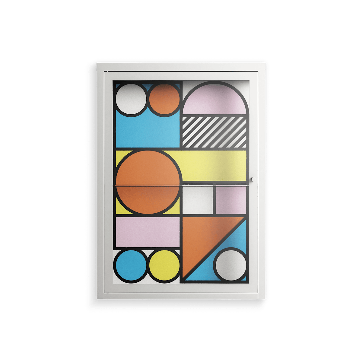 Palette - Wall Cabinet - Vratislav Pecka - Chalk - Clear glass