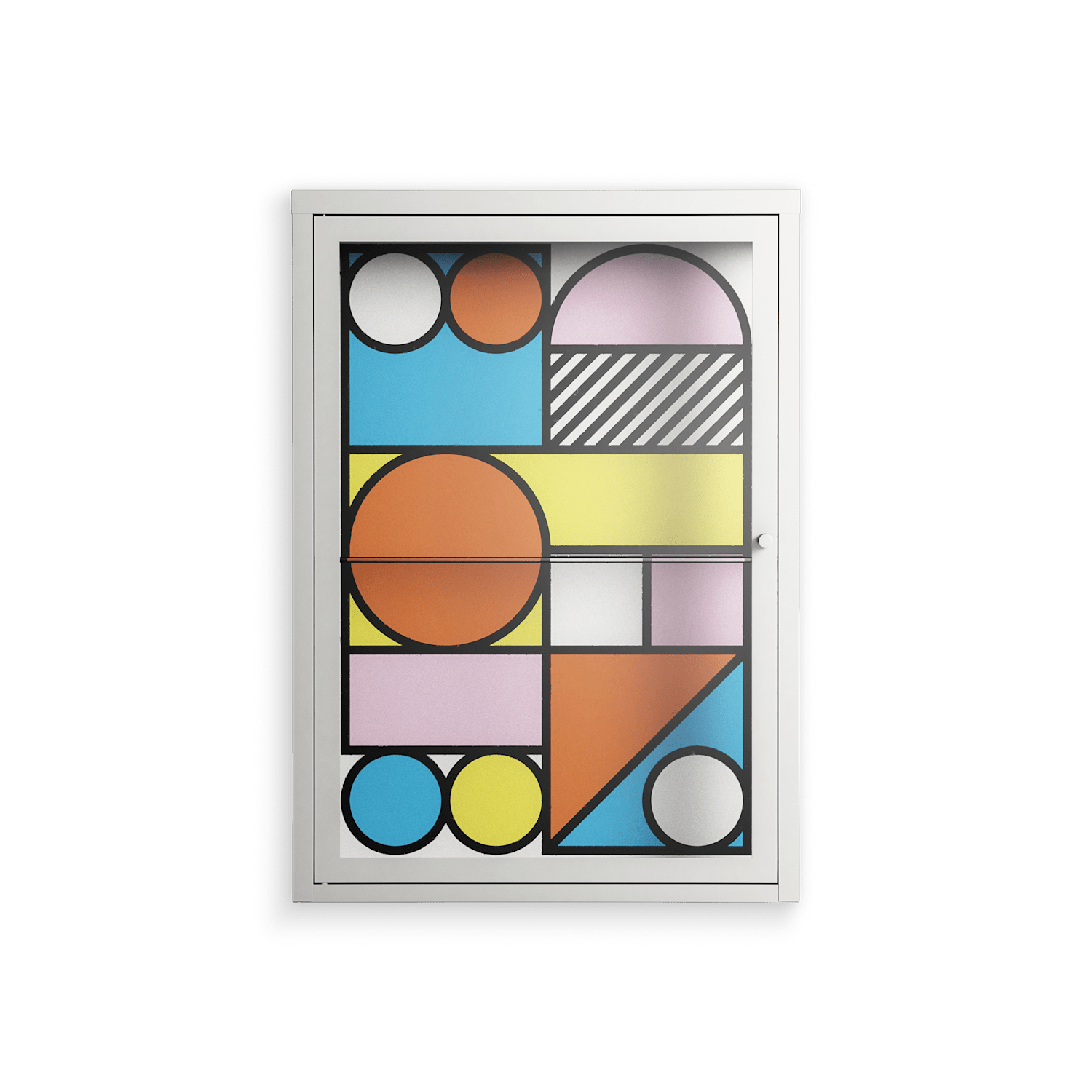 Palette - Wall Cabinet - Vratislav Pecka - Chalk - Clear glass