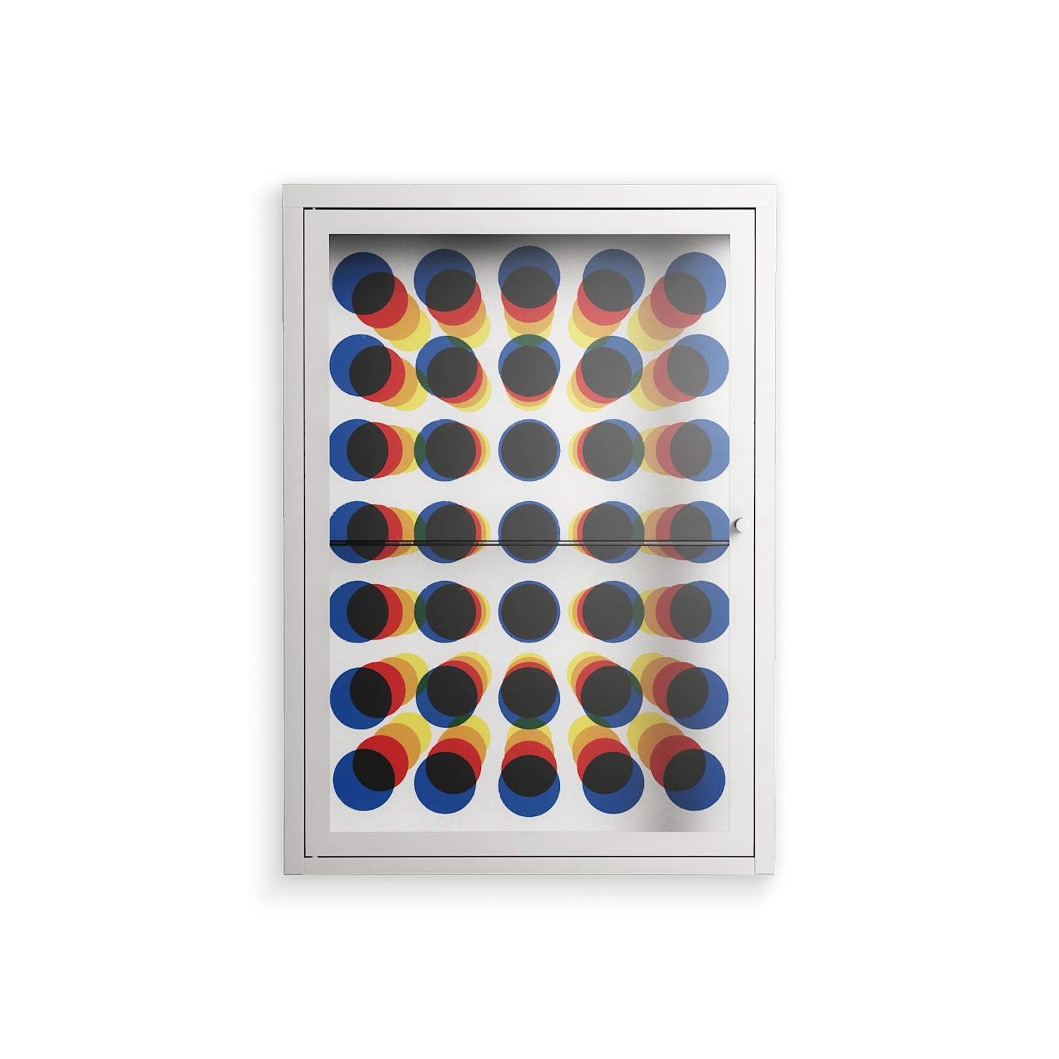 Perspektiva - Wall Cabinet - Vratislav Pecka - Chalk - Clear glass