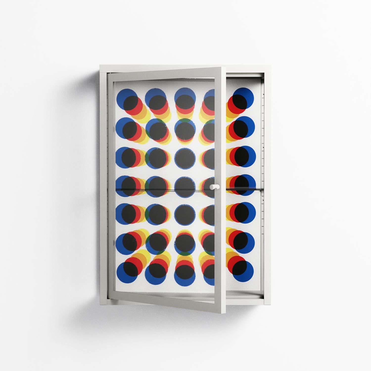 Perspektiva - Wall Cabinet - Vratislav Pecka - Chalk - Clear glass