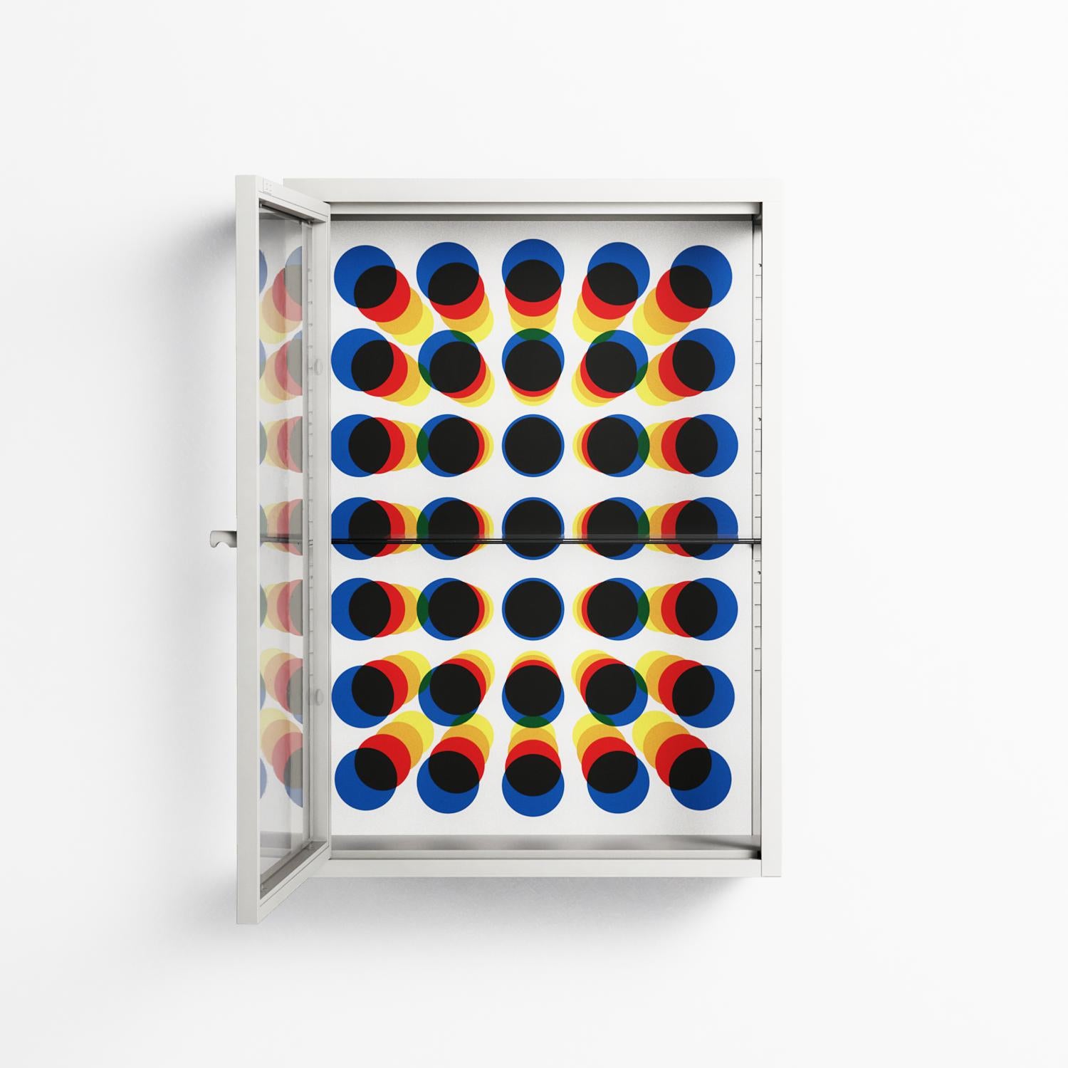 Perspektiva - Wall Cabinet - Vratislav Pecka - Chalk - Clear glass