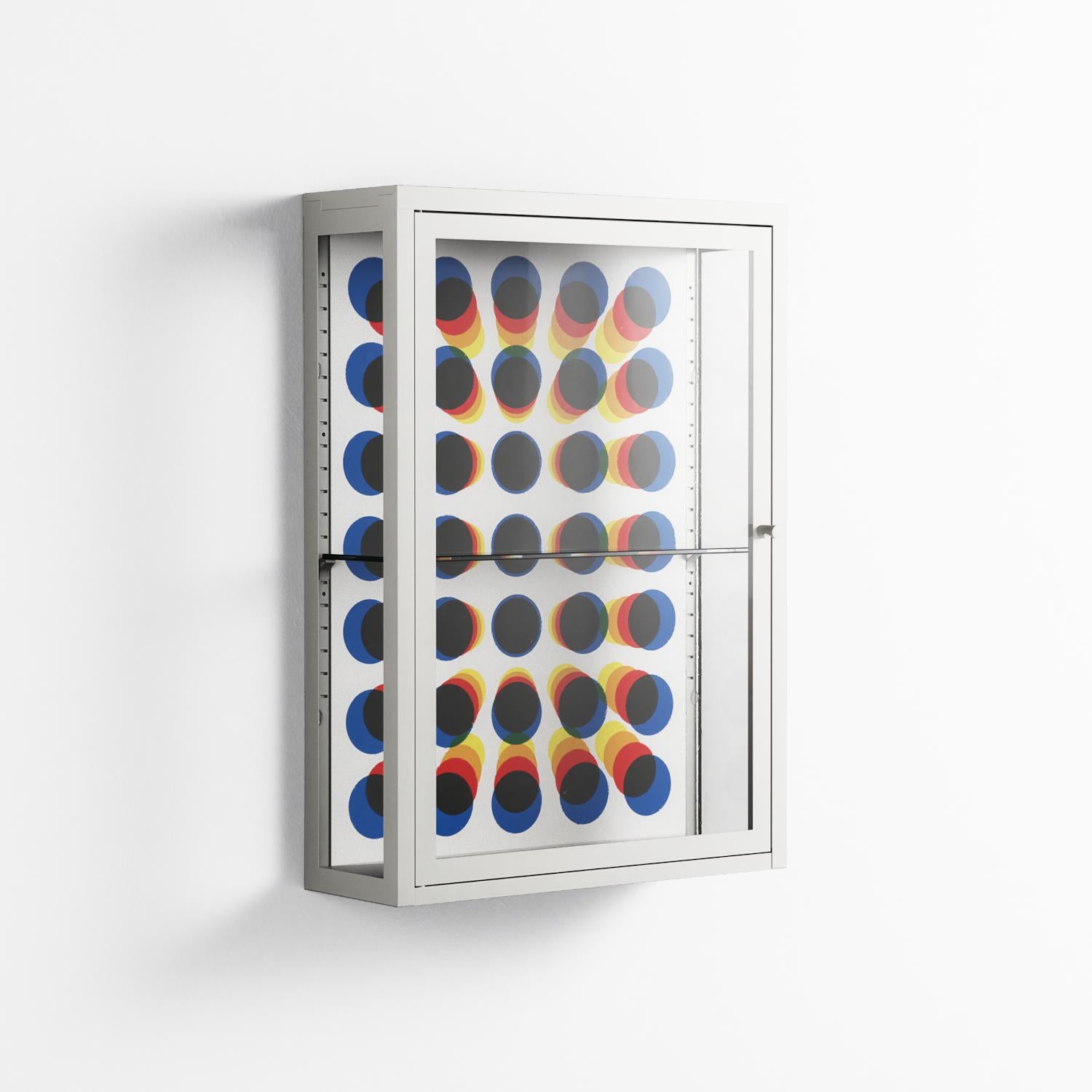 Perspektiva - Wall Cabinet - Vratislav Pecka - Chalk - Clear glass
