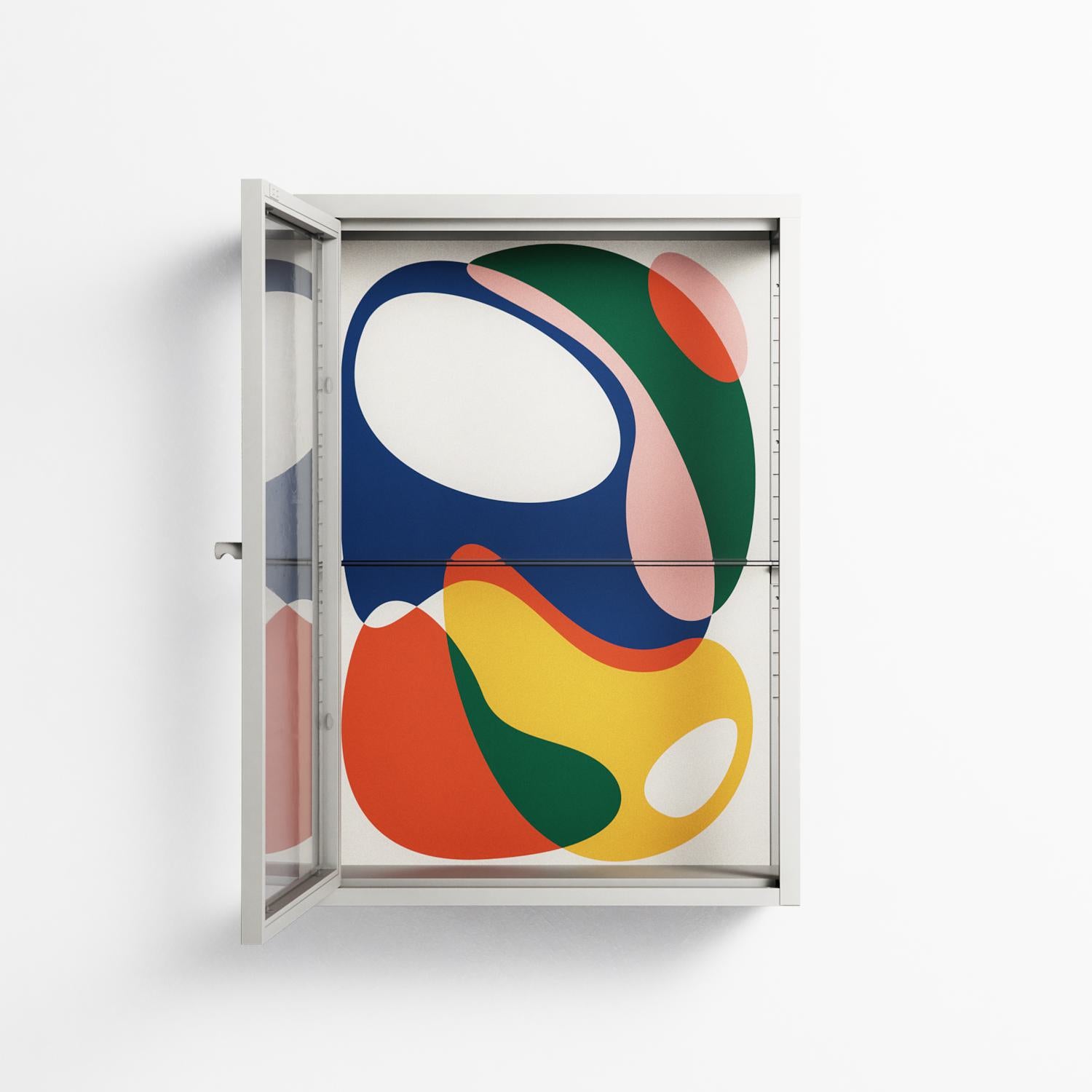 Spilled Paint - Wall Cabinet - Vratislav Pecka - Chalk - Clear glass