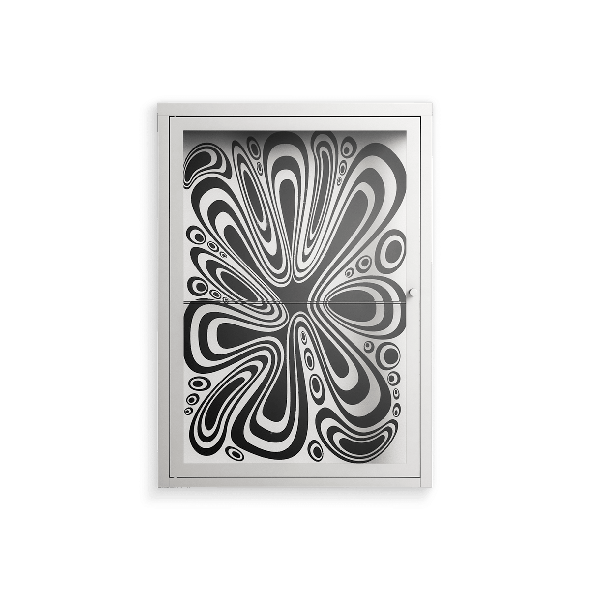 Splash of black - Wall Cabinet - Vratislav Pecka - Chalk - Clear glass