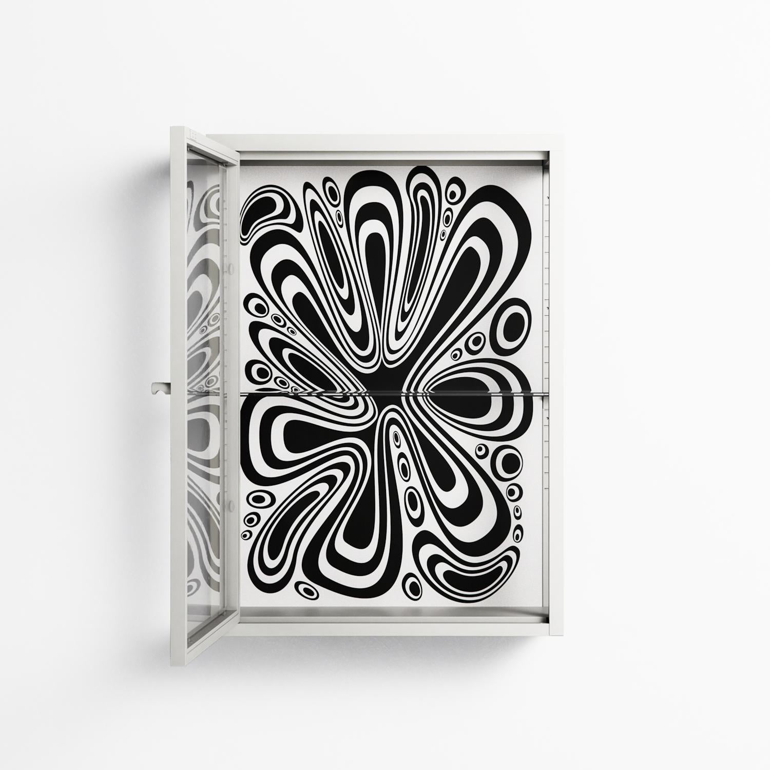Splash of black - Wall Cabinet - Vratislav Pecka - Chalk - Clear glass