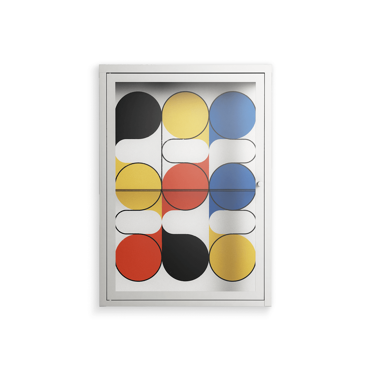 Springs - Wall Cabinet - Vratislav Pecka - Chalk - Clear glass