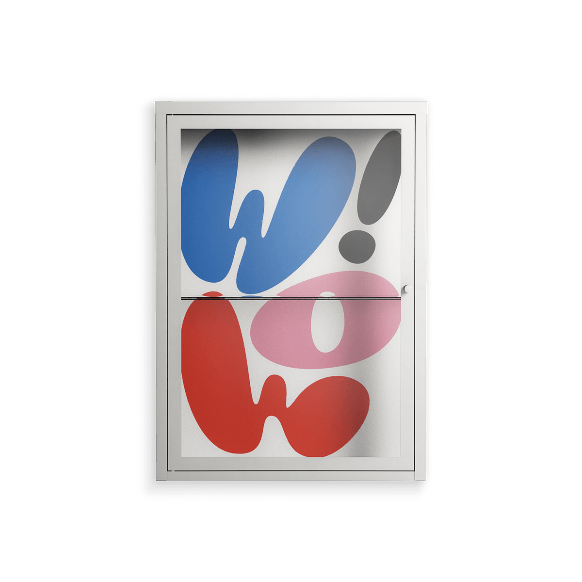 Wow - Wall Cabinet - Vratislav Pecka - Chalk - Clear glass