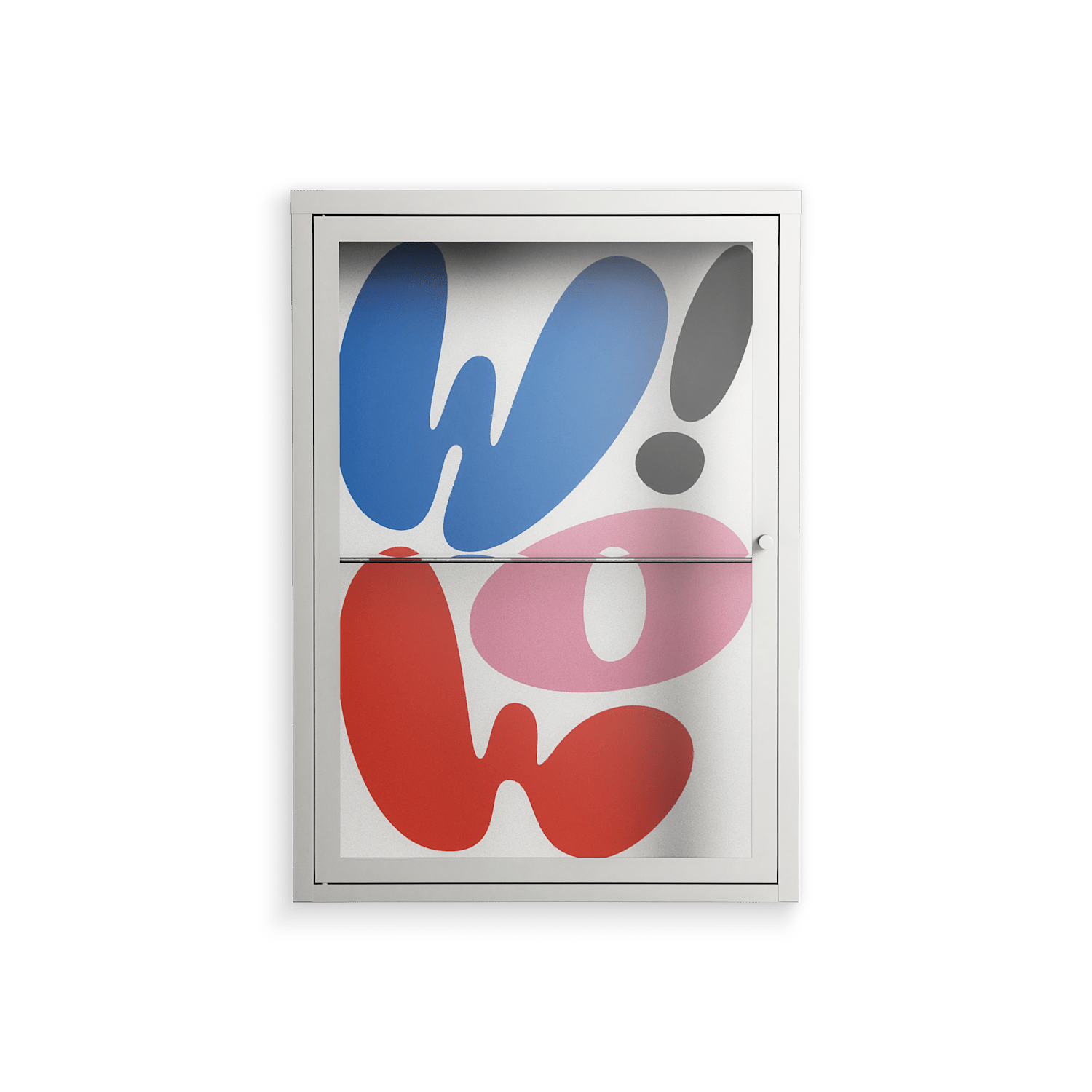 Wow - Wall Cabinet - Vratislav Pecka - Chalk - Clear glass