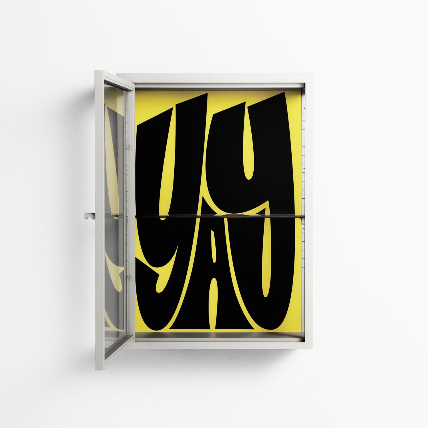Yay - Wall Cabinet - Vratislav Pecka - Chalk - Clear glass