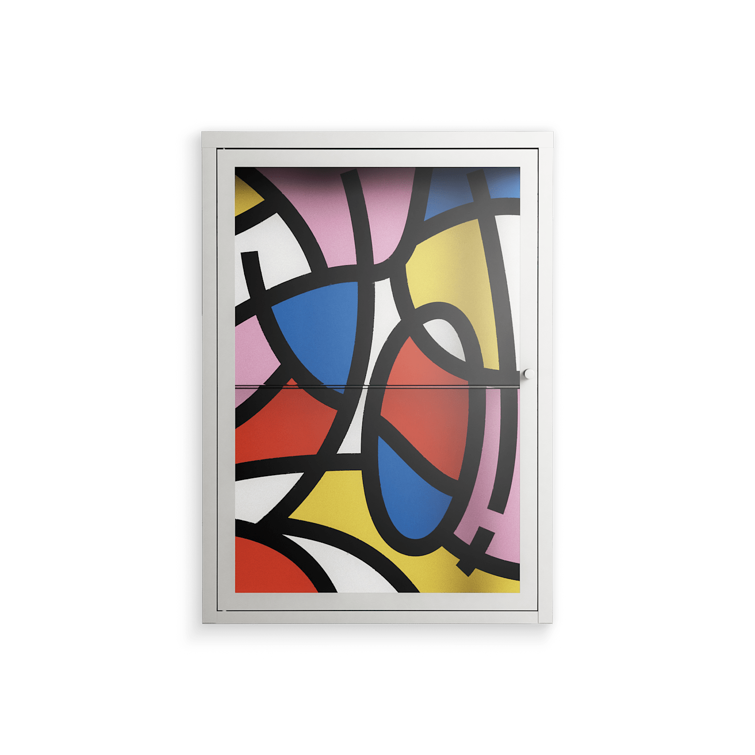 Yo - Wall Cabinet - Vratislav Pecka - Chalk - Clear glass