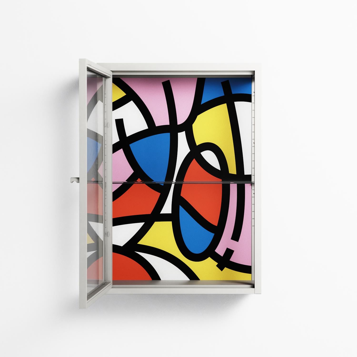 Yo - Wall Cabinet - Vratislav Pecka - Chalk - Clear glass
