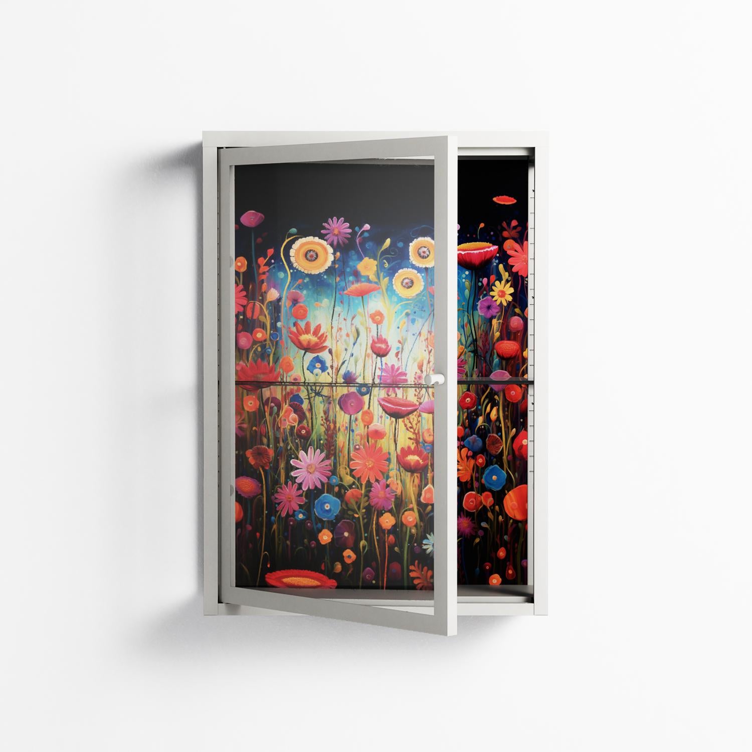 Greatful Meadow - Wall Cabinet - Nur Rydberg - Chalk - Clear glass