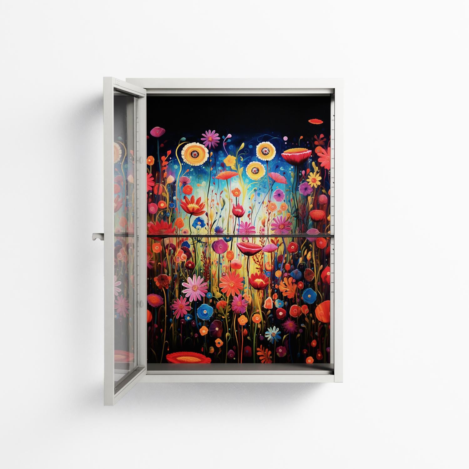 Greatful Meadow - Wall Cabinet - Nur Rydberg - Chalk - Clear glass