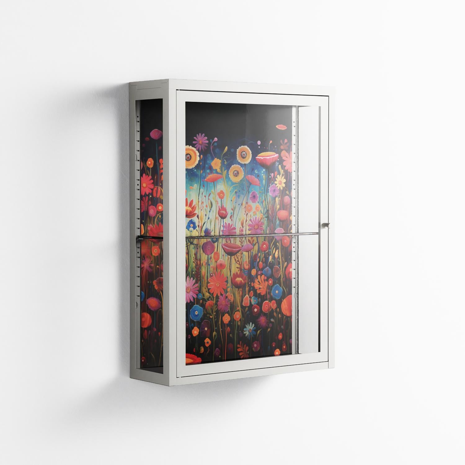 Greatful Meadow - Wall Cabinet - Nur Rydberg - Chalk - Clear glass