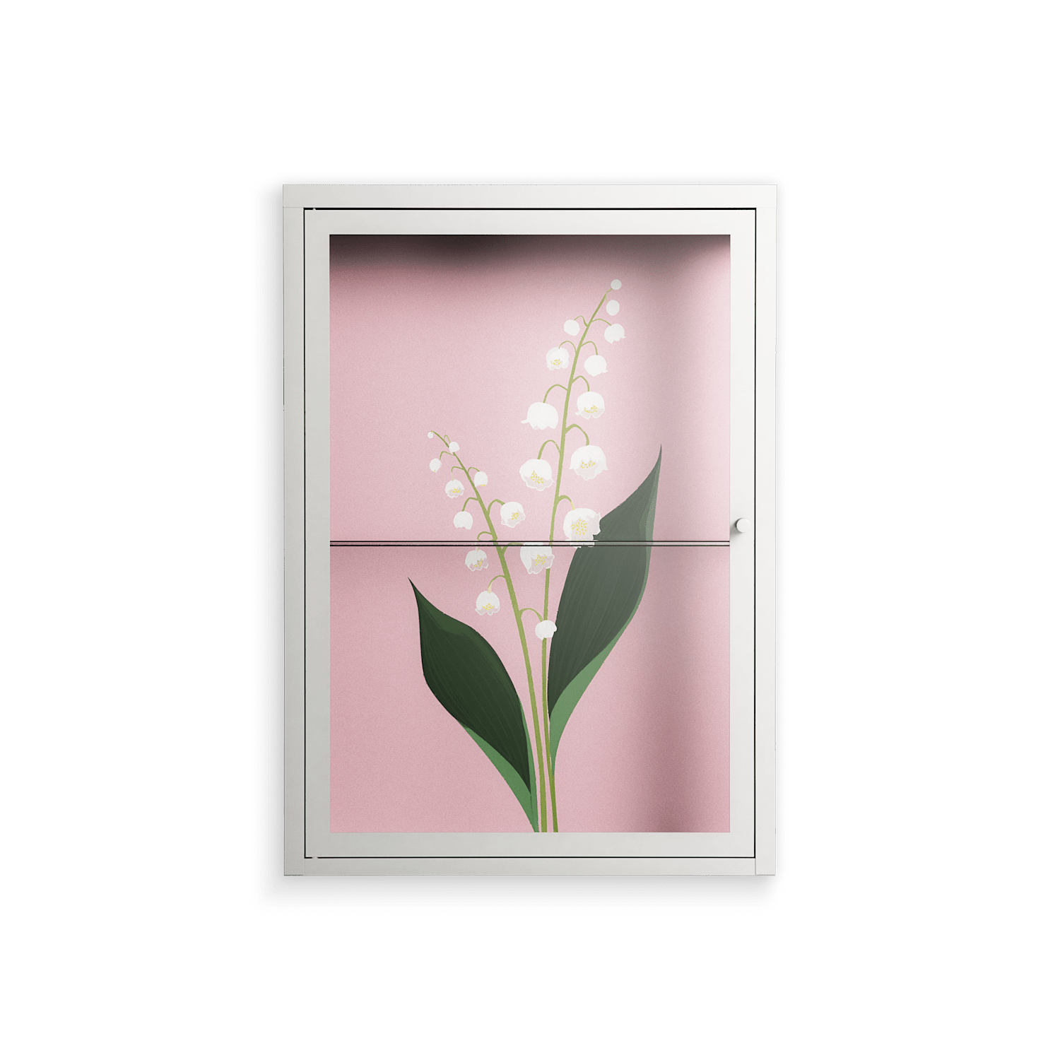 Kalas Konvalj - Wall Cabinet - Nur Rydberg - Chalk - Clear glass