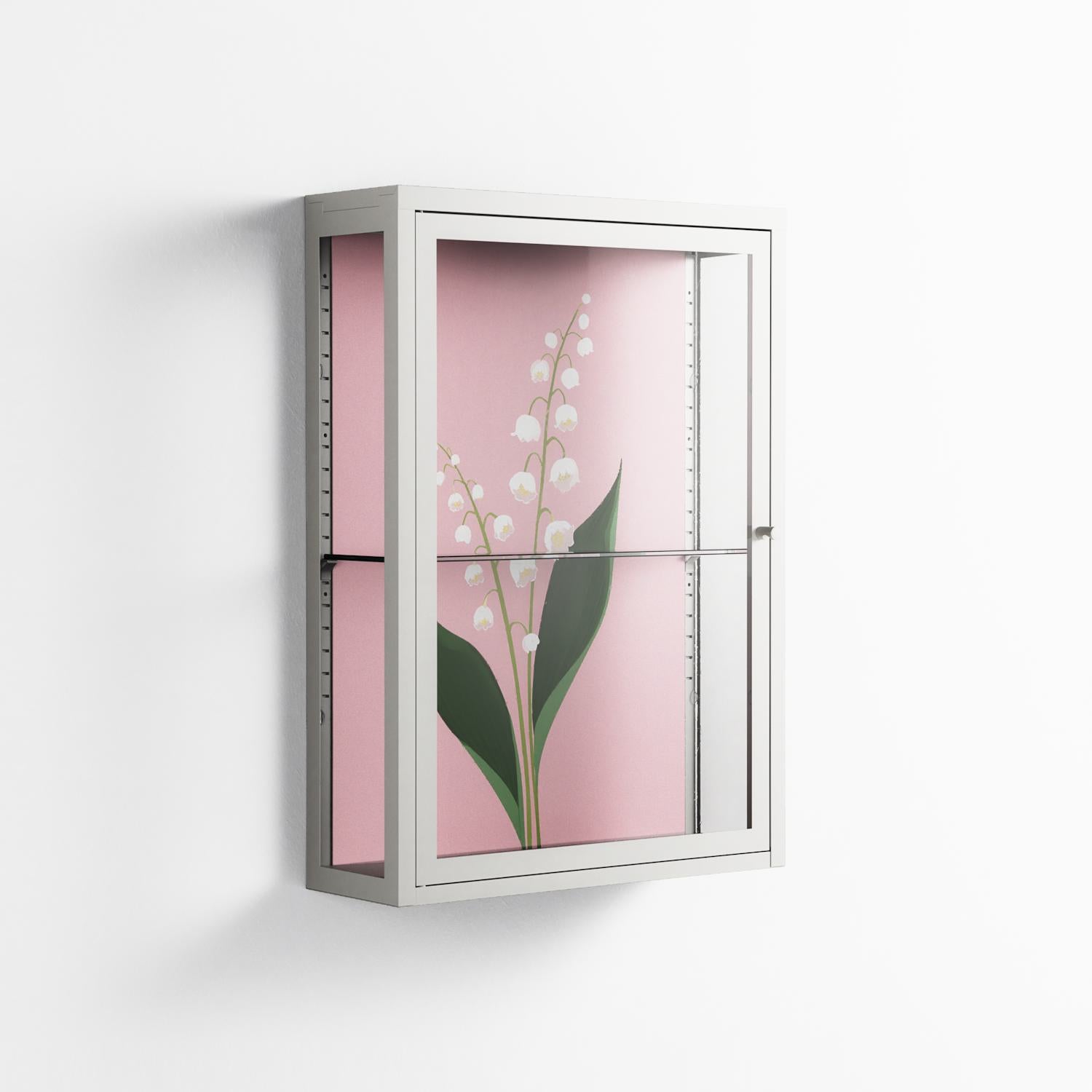 Kalas Konvalj - Wall Cabinet - Nur Rydberg - Chalk - Clear glass