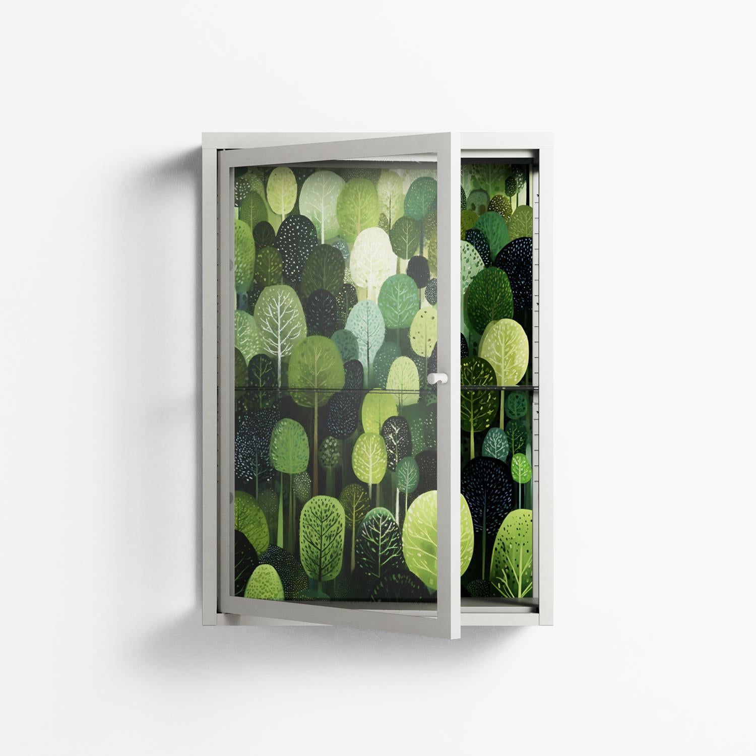 Tummetott - Wall Cabinet - Nur Rydberg - Chalk - Clear glass