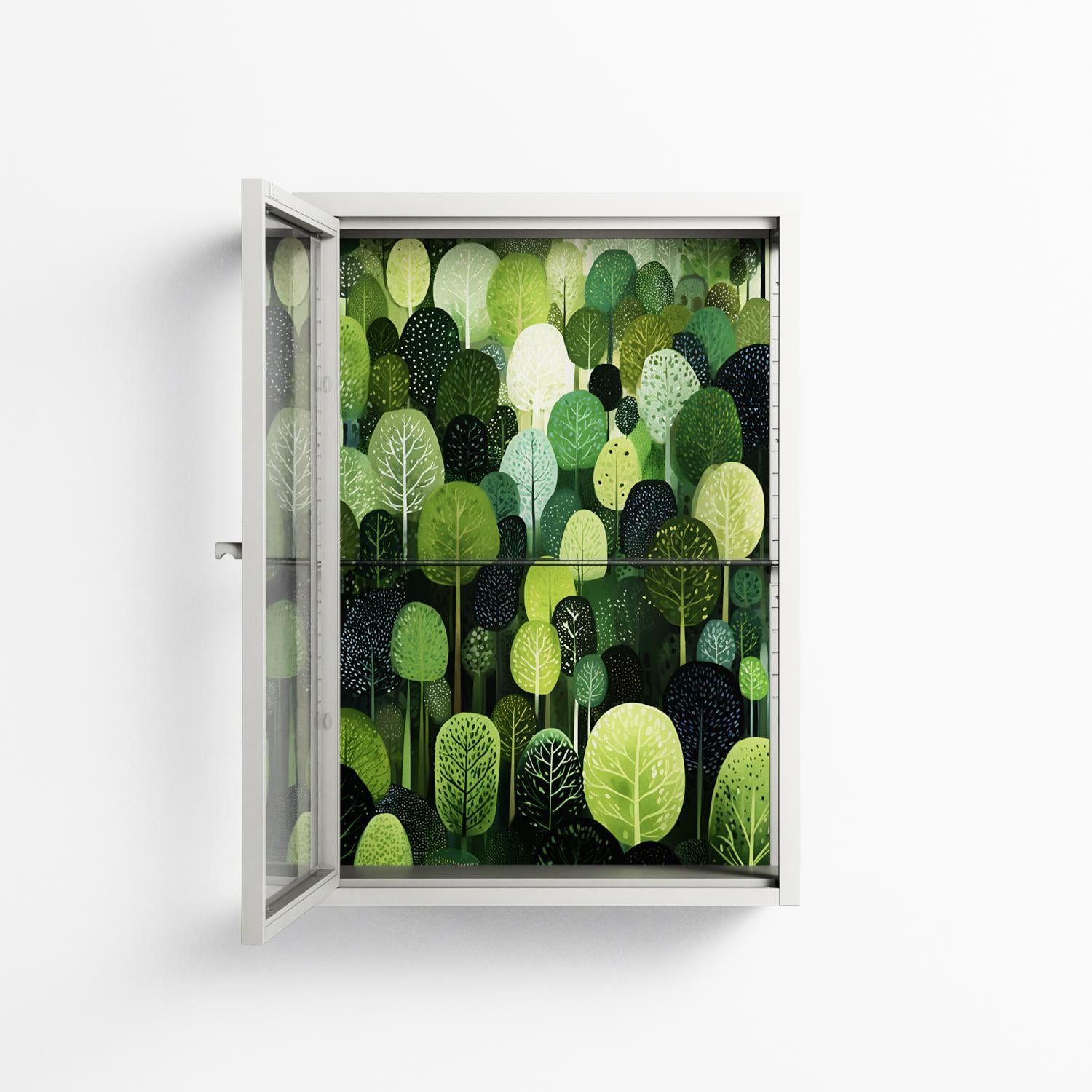 Tummetott - Wall Cabinet - Nur Rydberg - Chalk - Clear glass