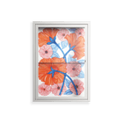 Big Orange Blooms - Wall Cabinet - Katie O’Shea - Chalk - Clear glass