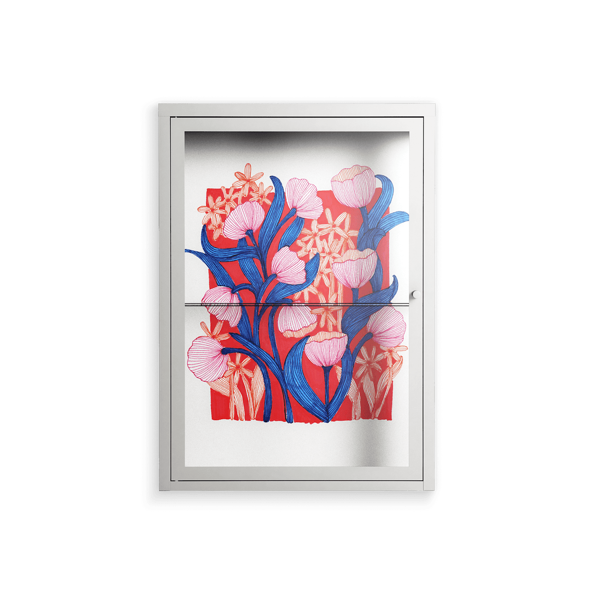 Buttercup - Wall Cabinet - Katie O’Shea - Chalk - Clear glass