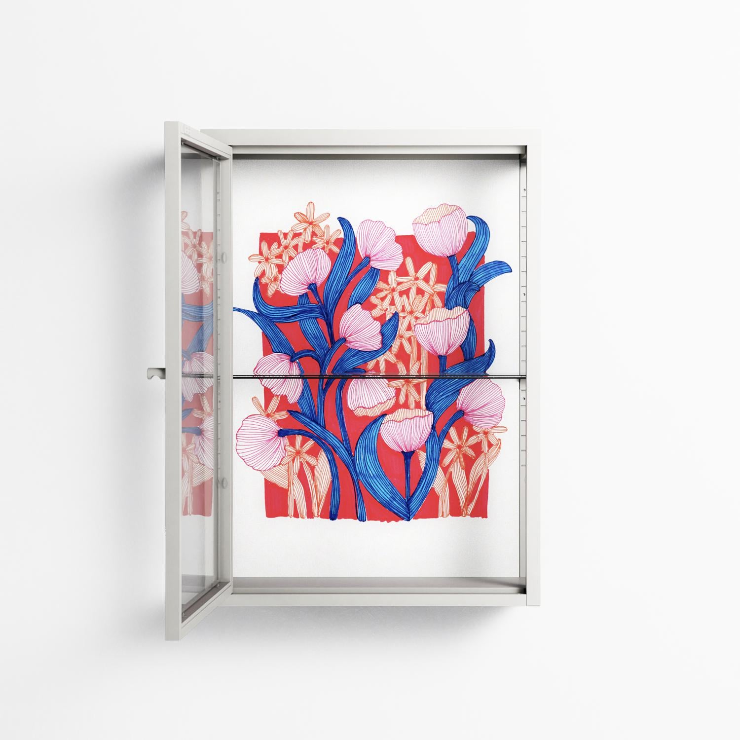 Buttercup - Wall Cabinet - Katie O’Shea - Chalk - Clear glass