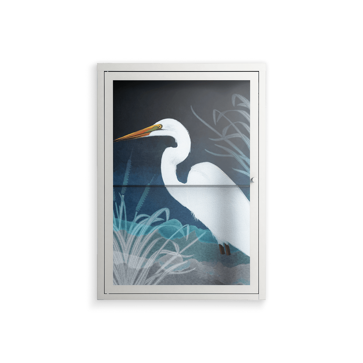 Egret - Wall Cabinet - Katie O’Shea - Chalk - Clear glass