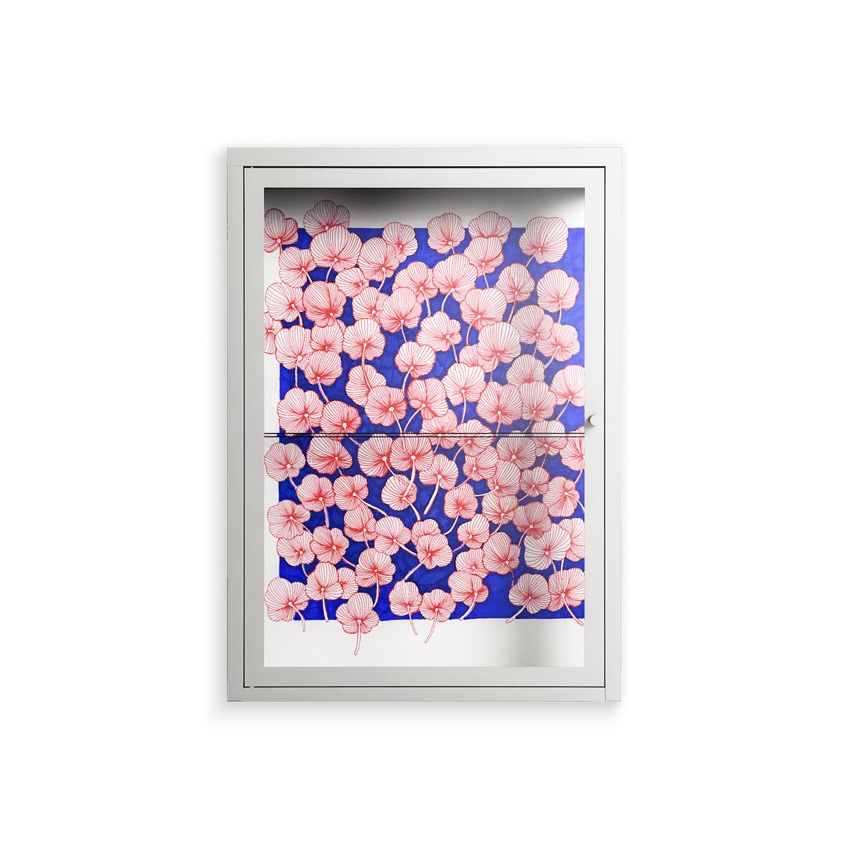Redblooms - Wall Cabinet - Katie O’Shea - Chalk - Clear glass