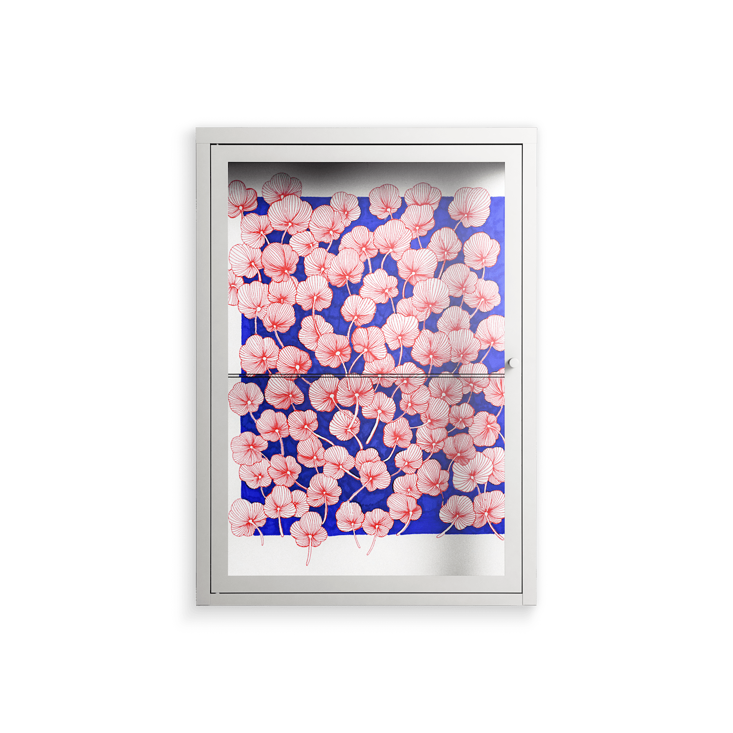 Redblooms - Wall Cabinet - Katie O’Shea - Chalk - Clear glass