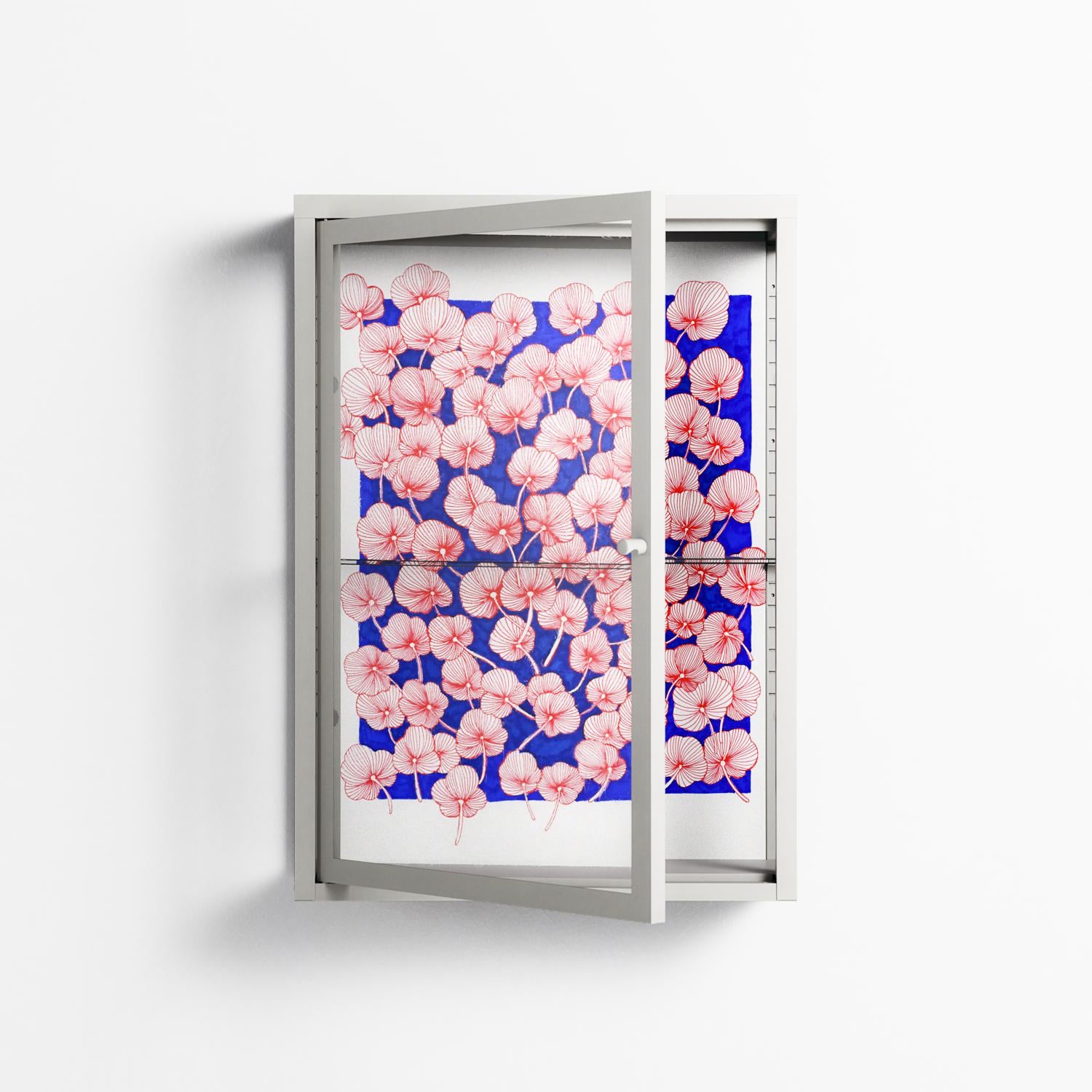 Redblooms - Wall Cabinet - Katie O’Shea - Chalk - Clear glass