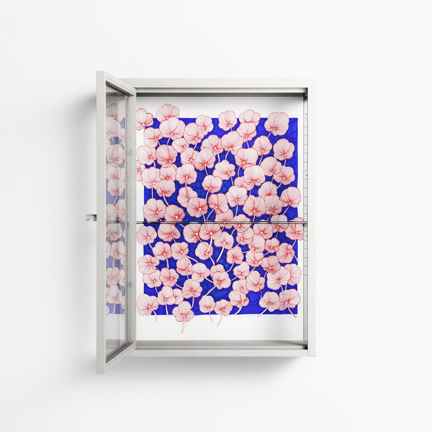 Redblooms - Wall Cabinet - Katie O’Shea - Chalk - Clear glass