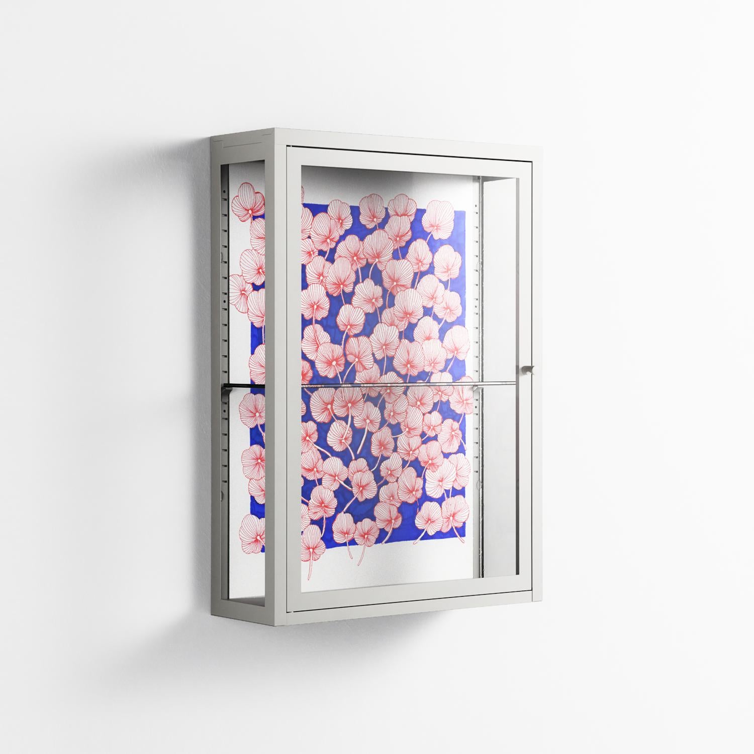 Redblooms - Wall Cabinet - Katie O’Shea - Chalk - Clear glass