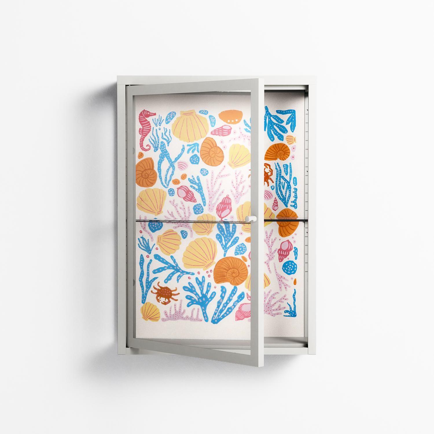 Sea Critters - Wall Cabinet - Katie O’Shea - Chalk - Clear glass
