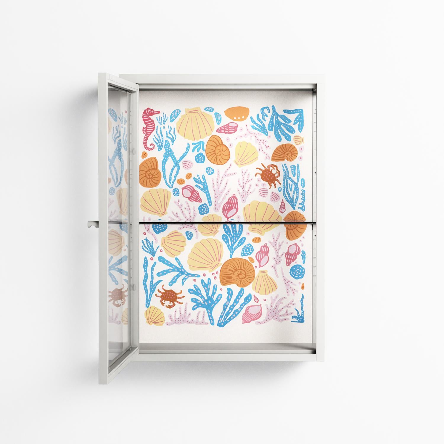 Sea Critters - Wall Cabinet - Katie O’Shea - Chalk - Clear glass