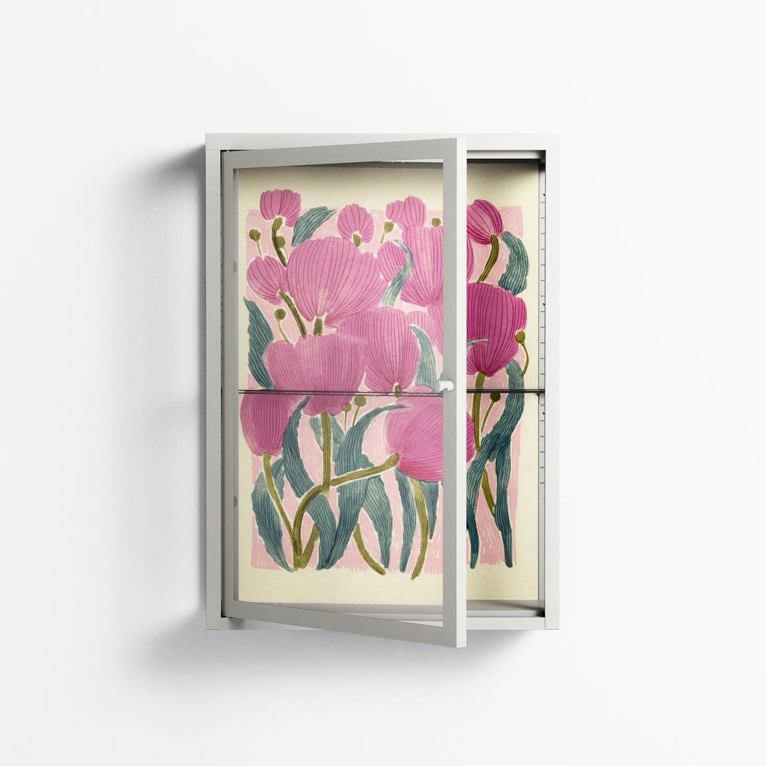 Tulips - Wall Cabinet - Katie O’Shea - Chalk - Clear glass