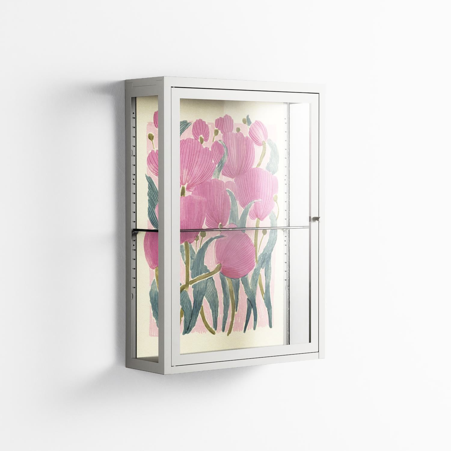 Tulips - Wall Cabinet - Katie O’Shea - Chalk - Clear glass