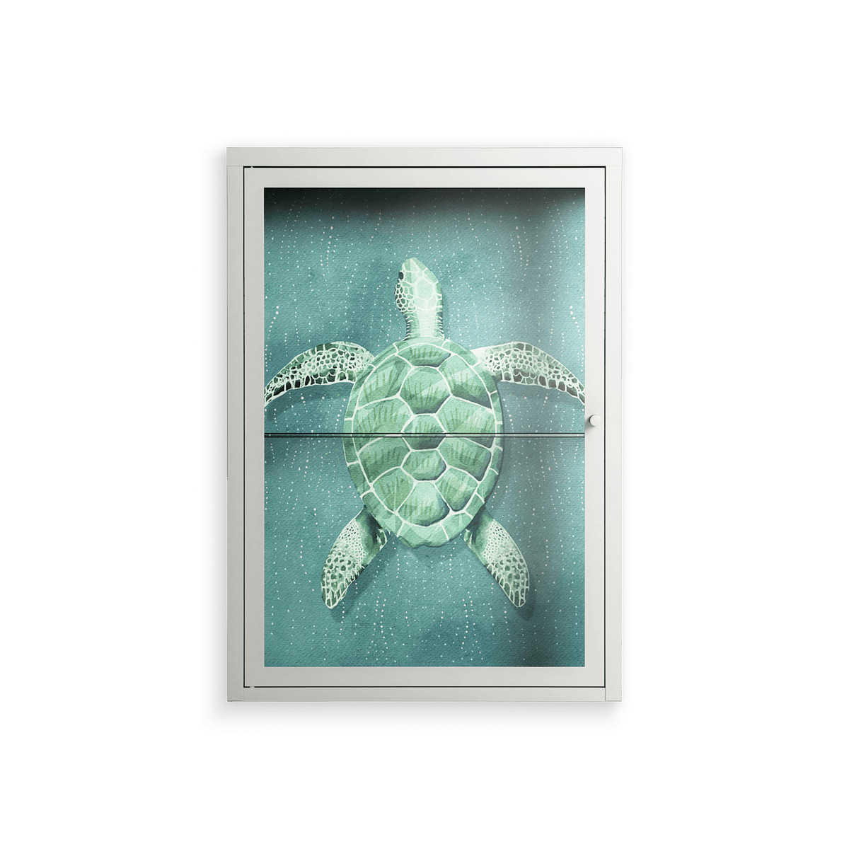 Turtle Without Kelp - Wall Cabinet - Katie O’Shea - Chalk - Clear glass