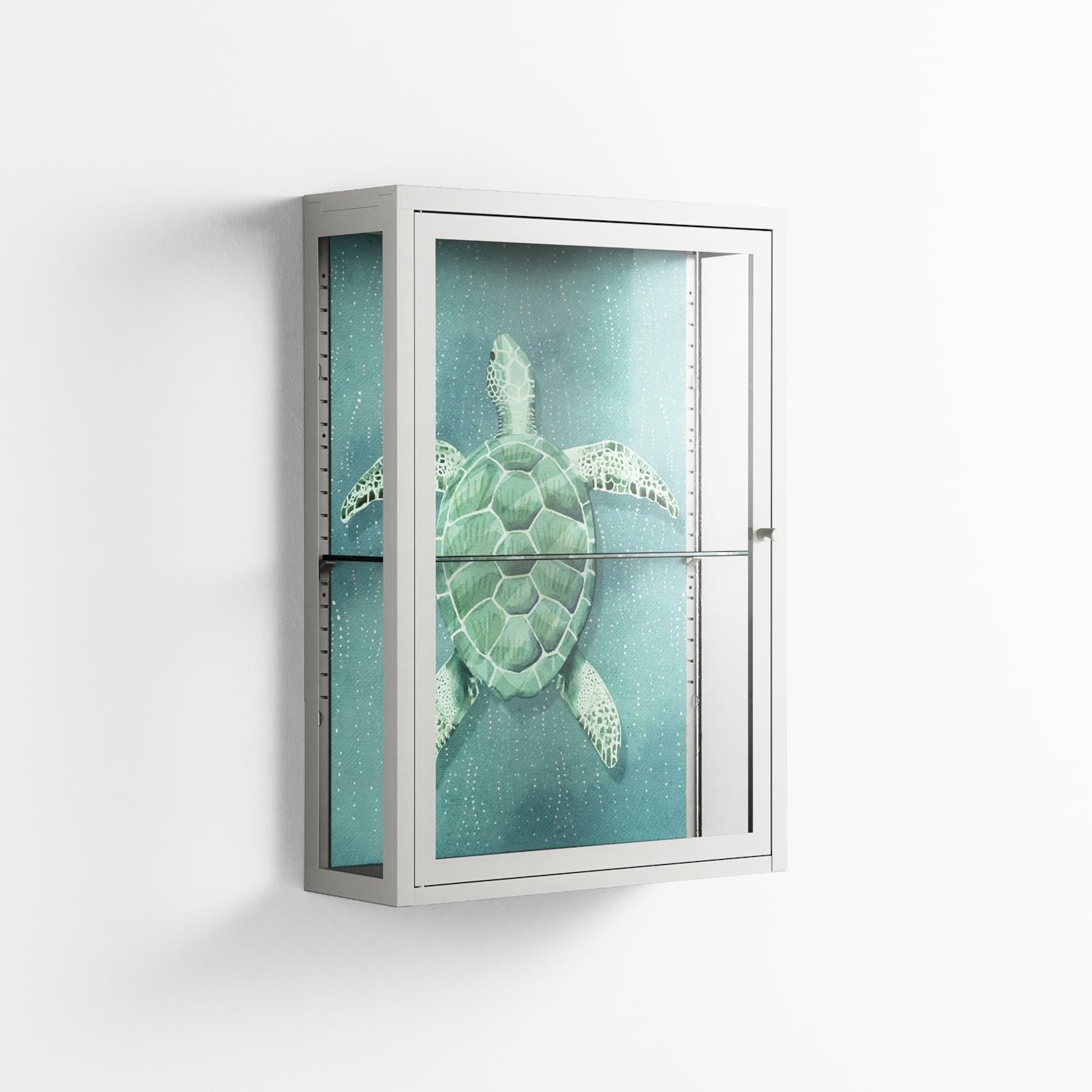 Turtle Without Kelp - Wall Cabinet - Katie O’Shea - Chalk - Clear glass
