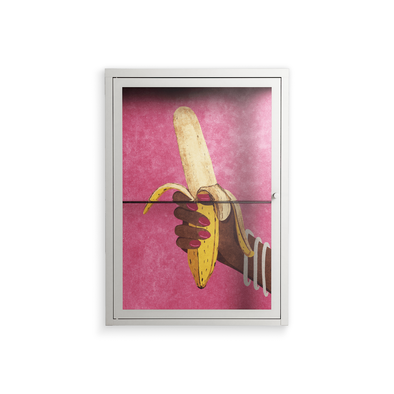 Banana - Wall Cabinet - Raissa Oltmanns - Chalk - Clear glass