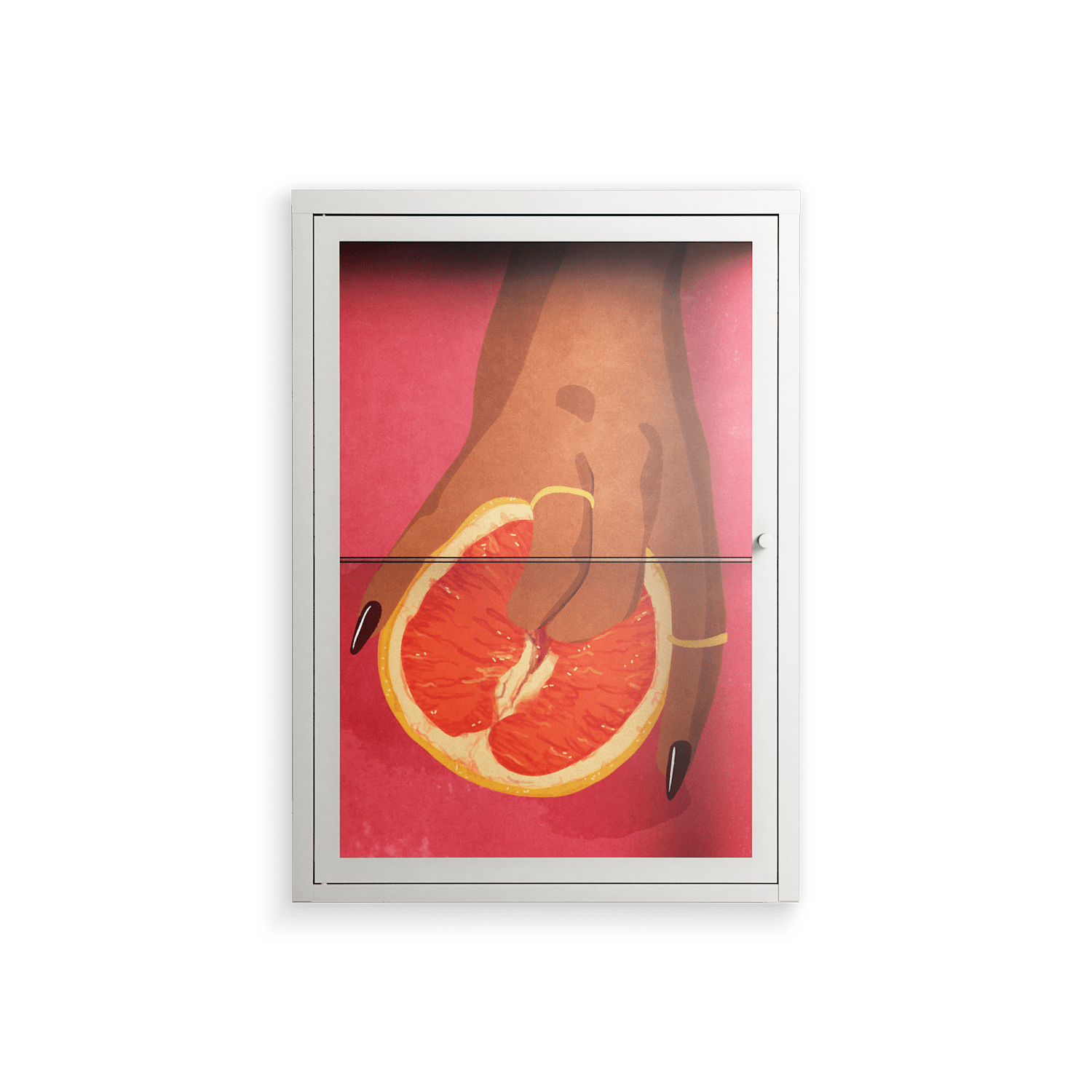 Fruit Love Pink - Wall Cabinet - Raissa Oltmanns - Chalk - Clear glass