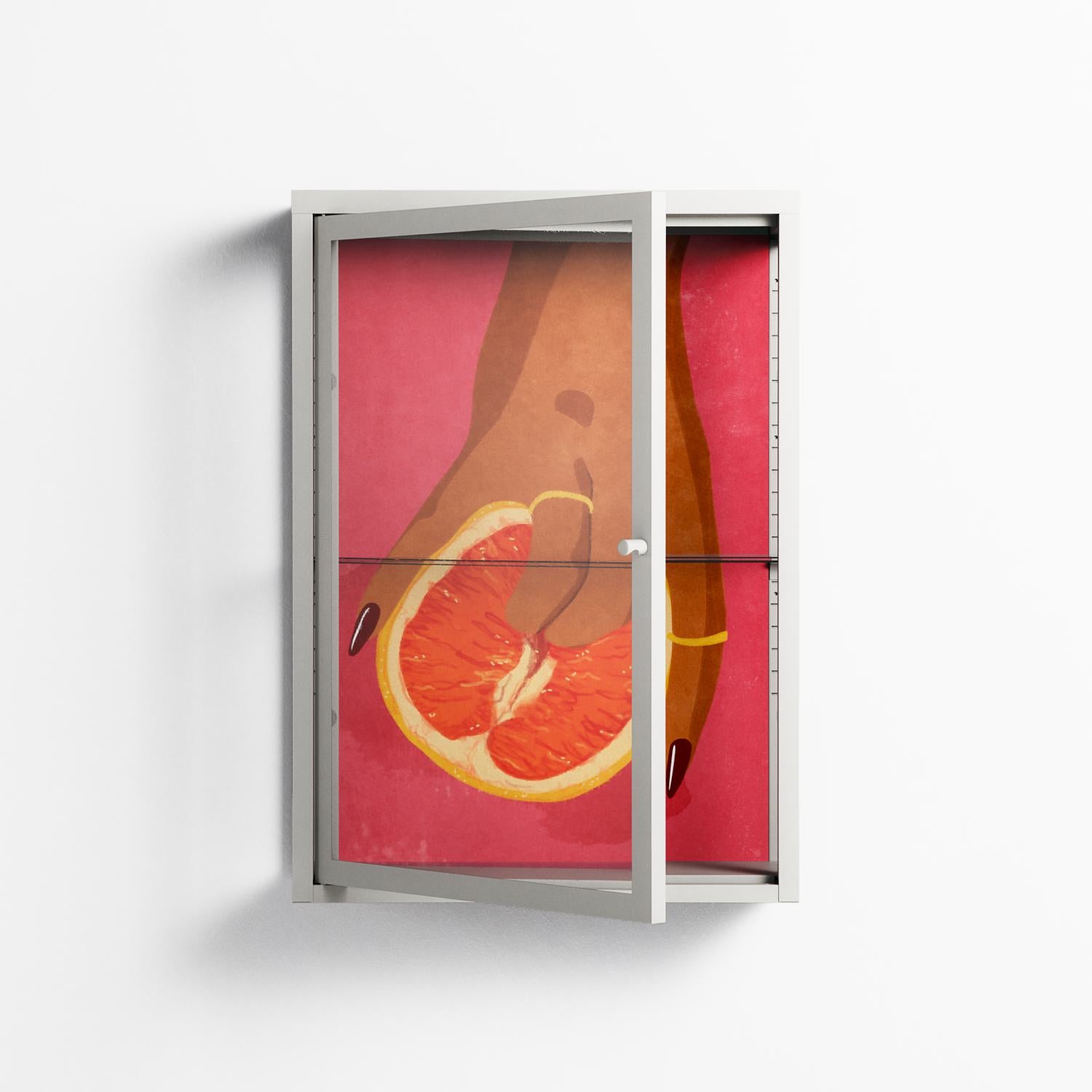 Fruit Love Pink - Wall Cabinet - Raissa Oltmanns - Chalk - Clear glass