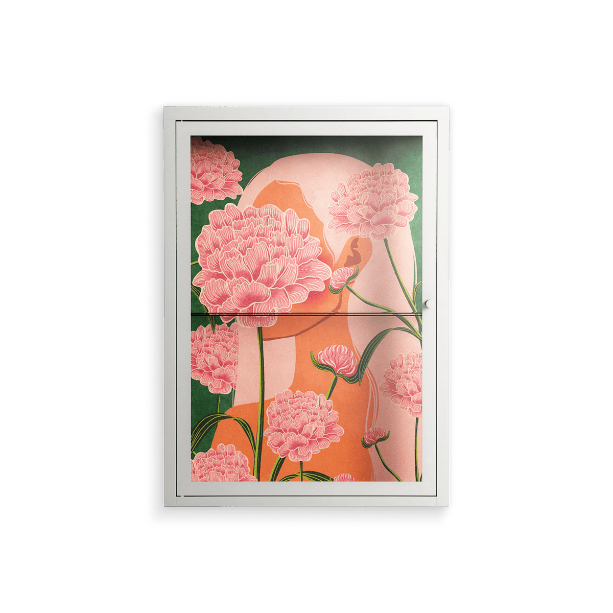Inside Flowers - Wall Cabinet - Raissa Oltmanns - Chalk - Clear glass