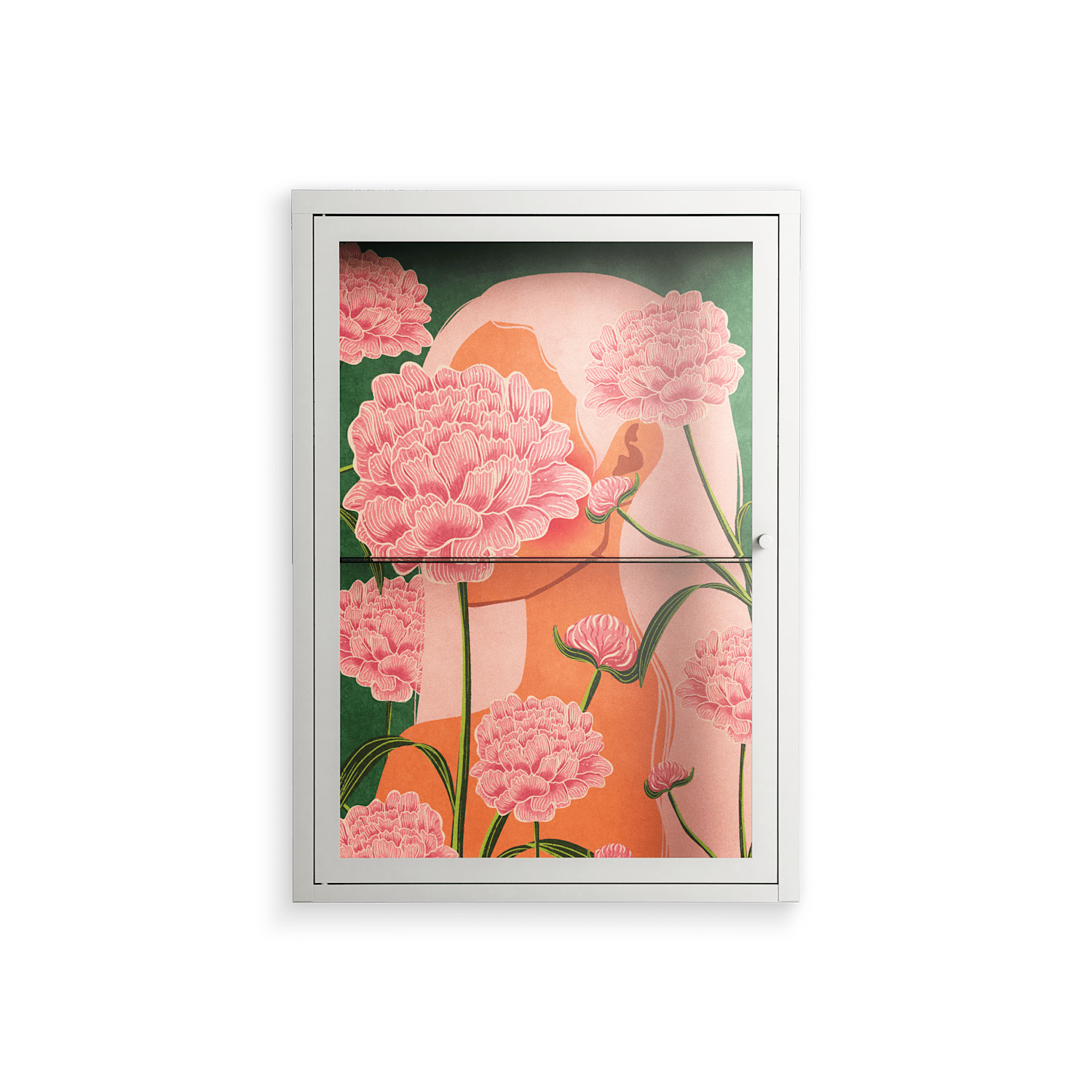 Inside Flowers - Wall Cabinet - Raissa Oltmanns - Chalk - Clear glass