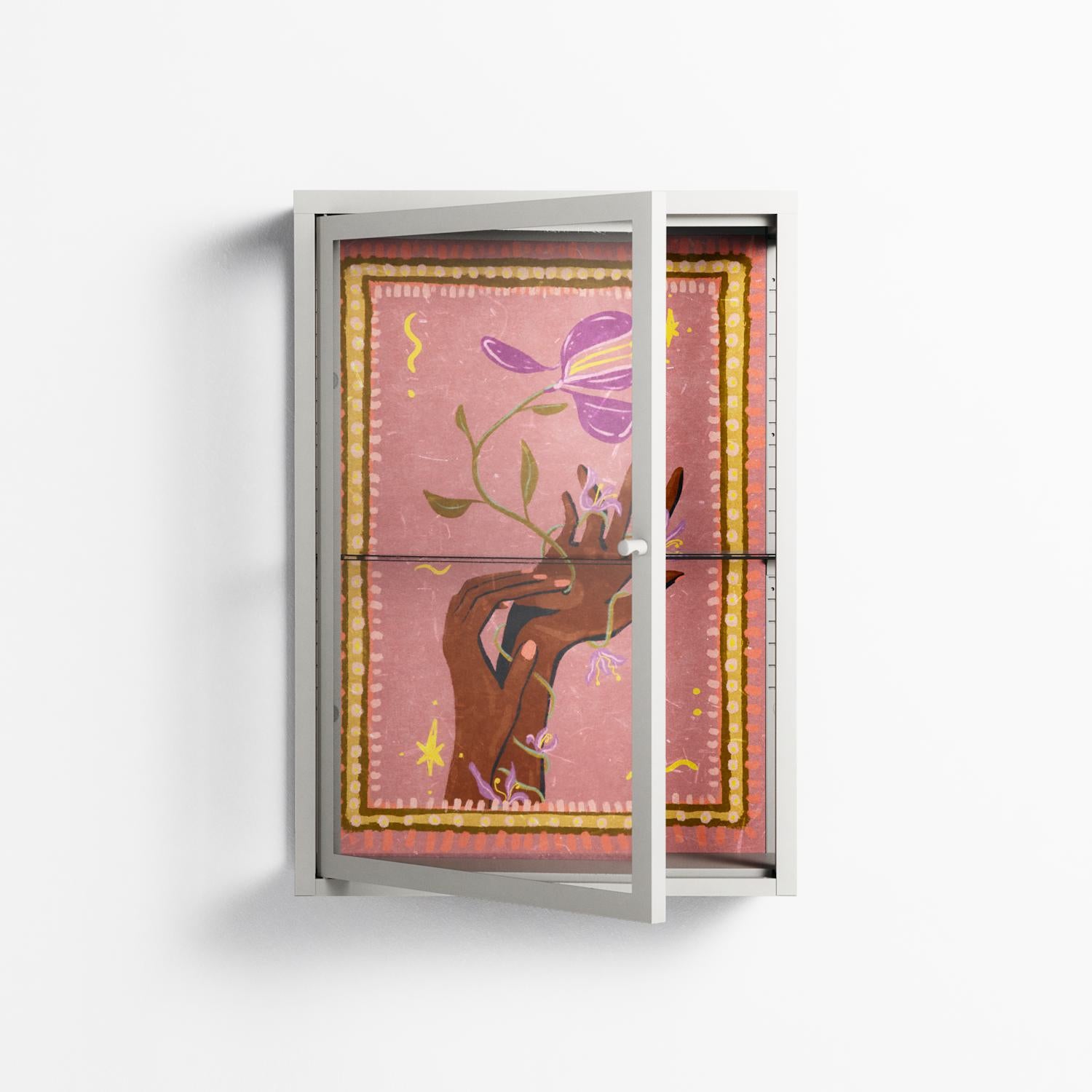Connect With Nature - Wall Cabinet - Raissa Oltmanns - Chalk - Clear glass