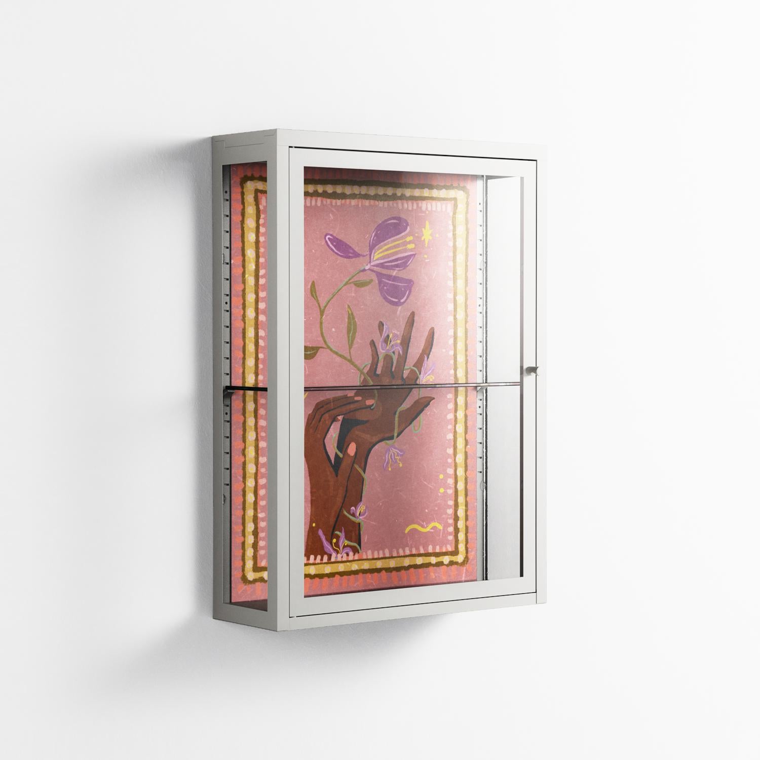 Connect With Nature - Wall Cabinet - Raissa Oltmanns - Chalk - Clear glass