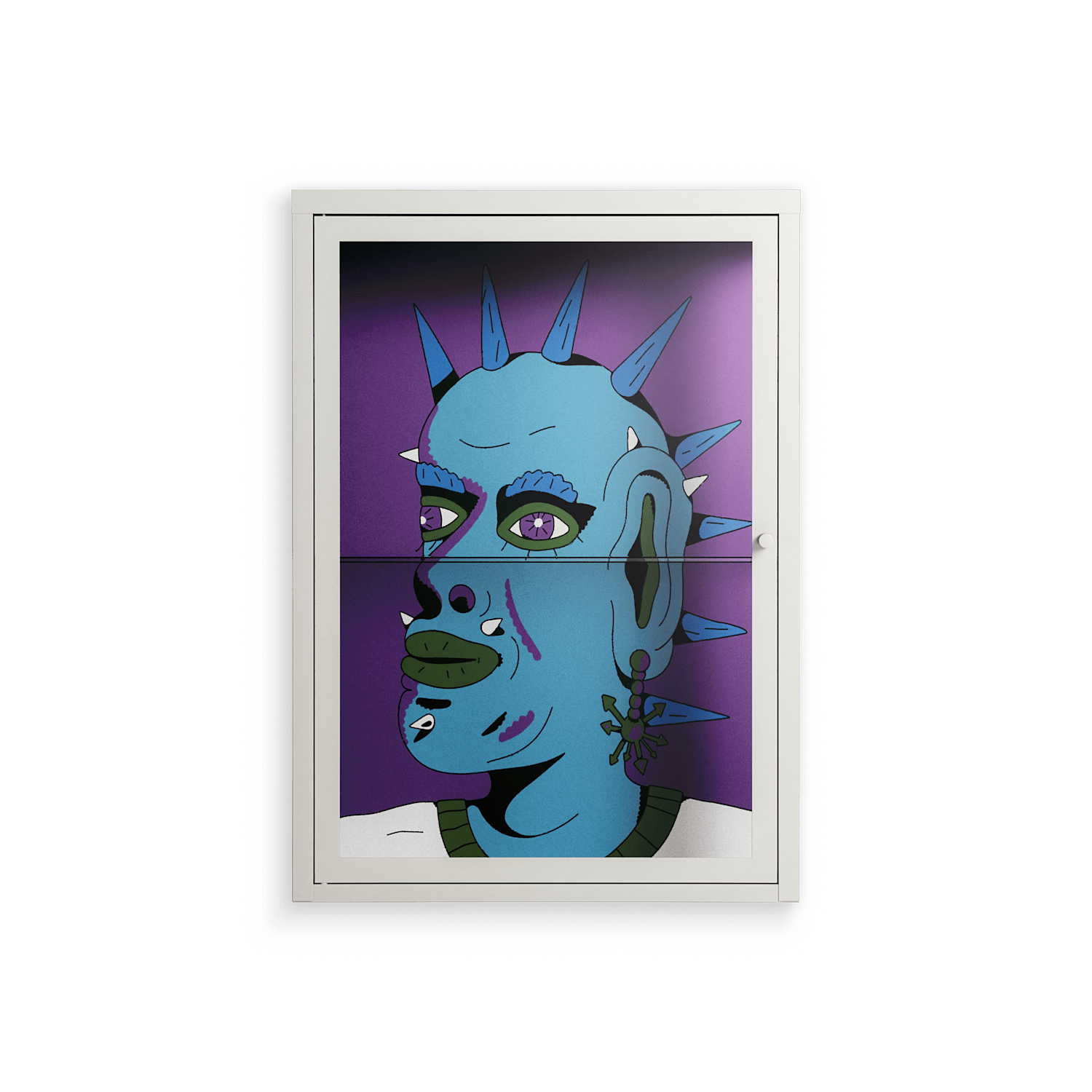 Punkrocker - Wall Cabinet - Cezar Berje - Chalk - Clear glass