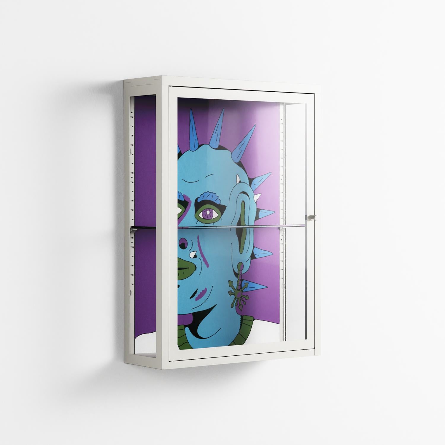 Punkrocker - Wall Cabinet - Cezar Berje - Chalk - Clear glass